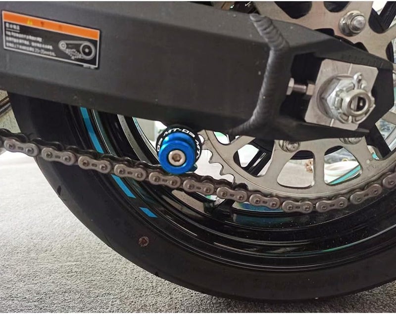 MOWOK Fit For YAMAHA MT-03 MT03 2015 2016 2017 2018 2019 2020 2021 2022 2023 2024 2025 Motorcycle 6MM Swingarm Spools Slider M6 Stand Screws (Blue) - Image 3